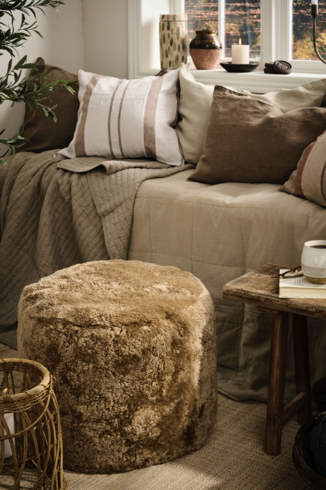 Puff 'Lamb fur' - Marrone