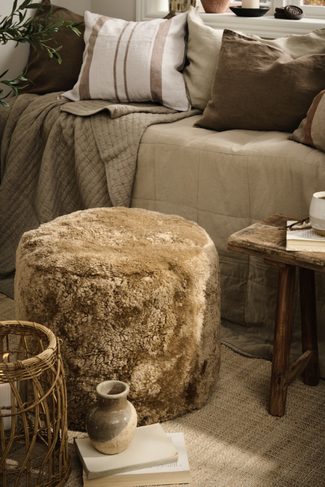 Puff 'Lamb fur' - Marrone