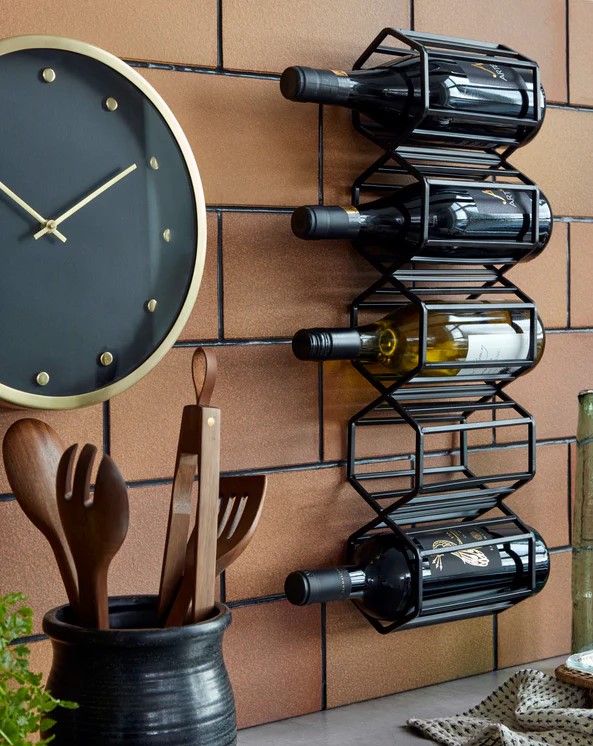 Portabottiglie 'Wine' - Ferro/Nero