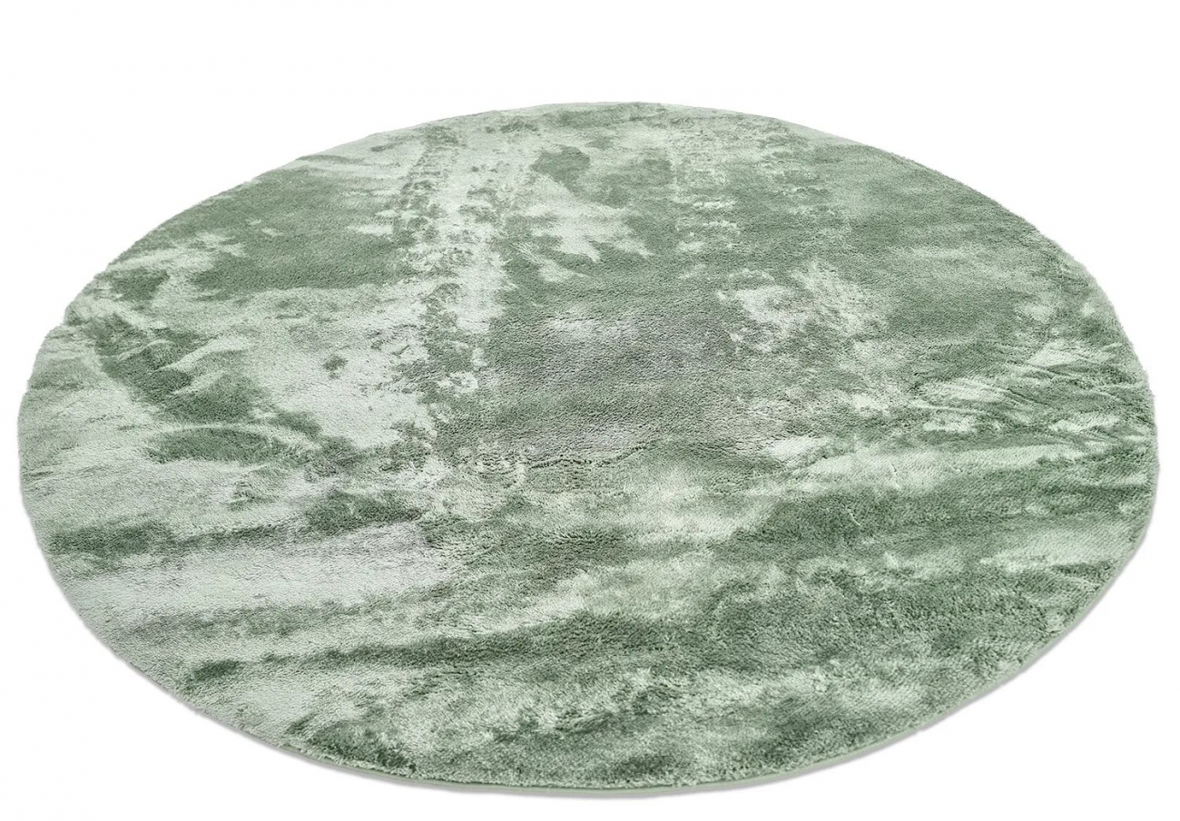 Tappeto rotondo 'Aranga Super Soft Fur' 80cm - Verde