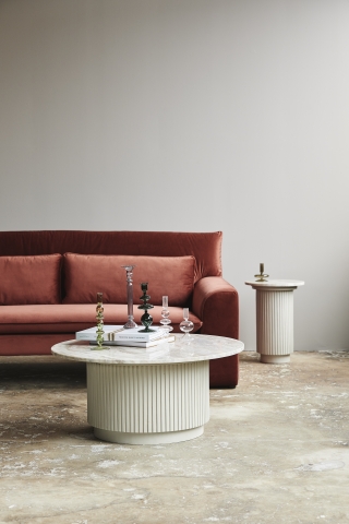 Tavolino 'Erie' Rotondo 75cm - Marmo Bianco