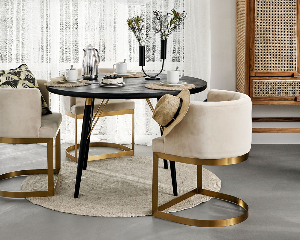 Tavolo da pranzo 'Black Wood' Rotondo 120cm - Nero