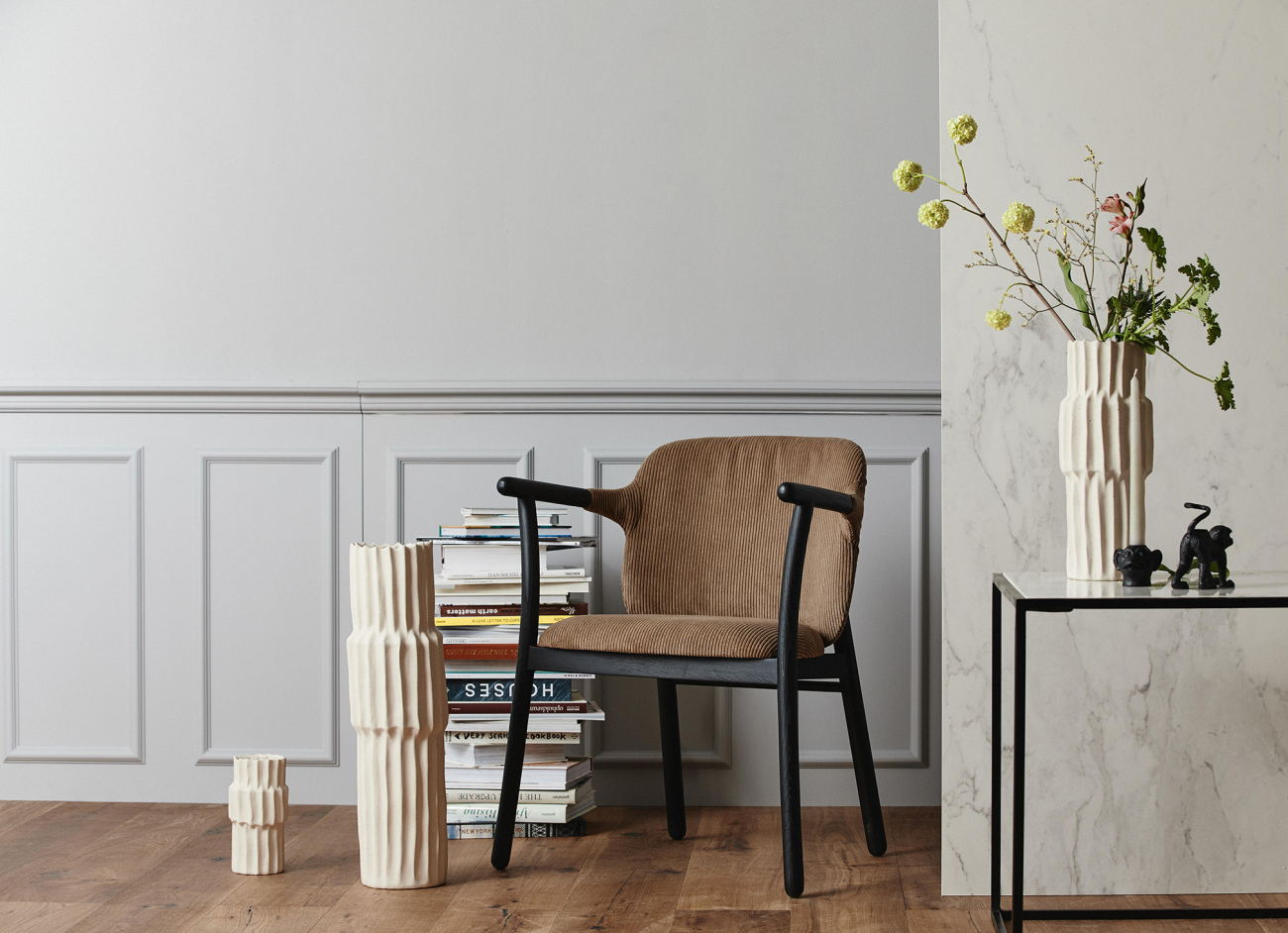 Sedia 'Esrum' - Nero/Beige