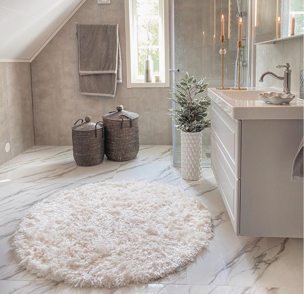 Tappeto rotondo 'Janjira' 80cm - Bianco