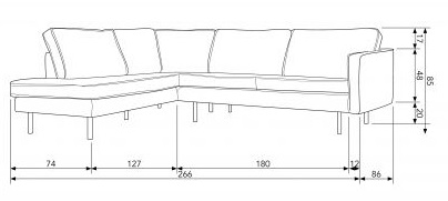Divano ad angolo 'Rodeo' - Khaki - Sinistra