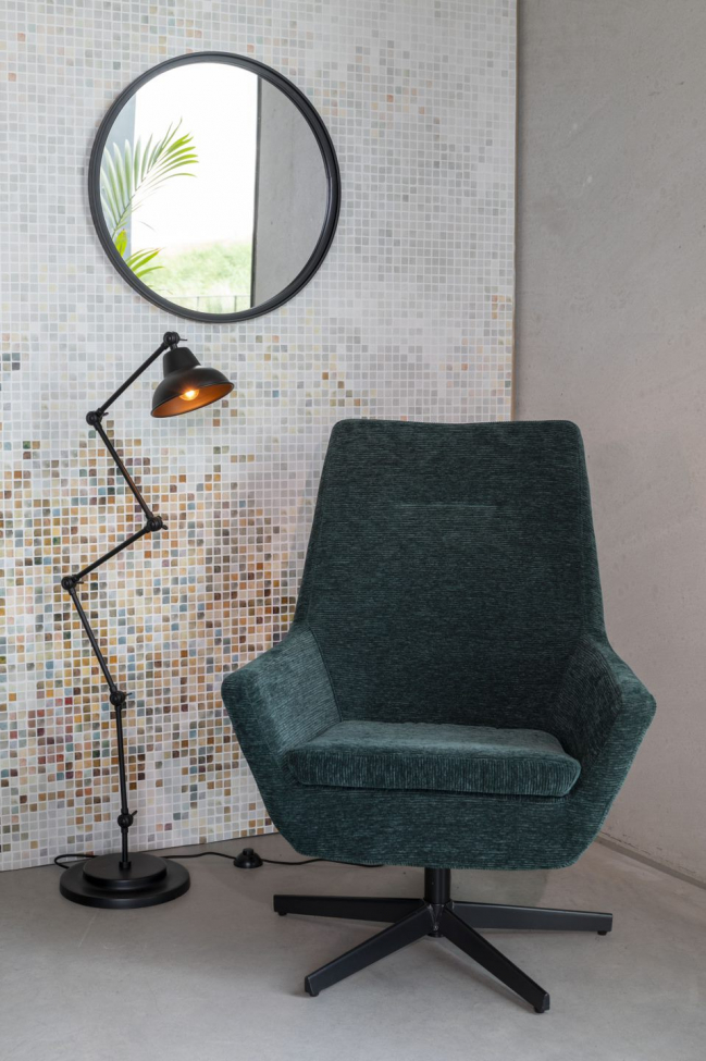 Specchio 'Matz' - Rotondo Nero