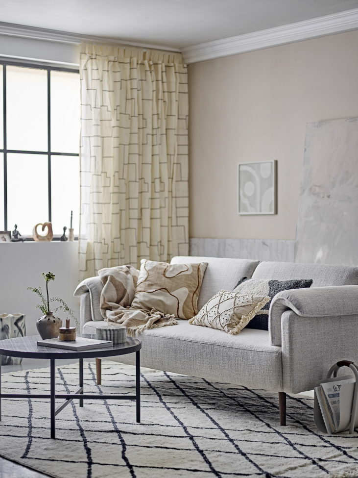 Tavolino 'Estelle' 76cm Rotondo - Grigio/Marmo