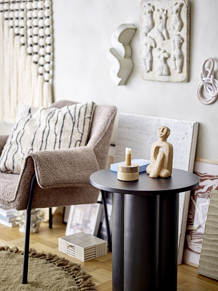 Tavolino 'Aio' 45cm Rotondo - Nero