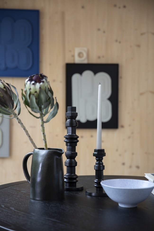 Portacandele 'Totem' - Nero