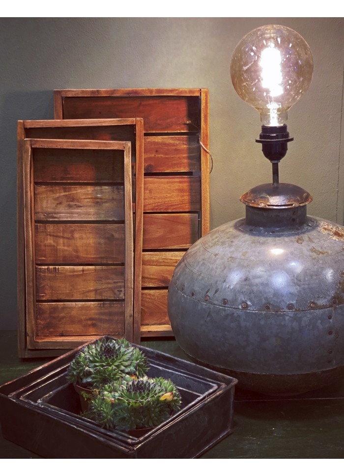 Set da 3 vassoi in legno 'Recycled' - Legno