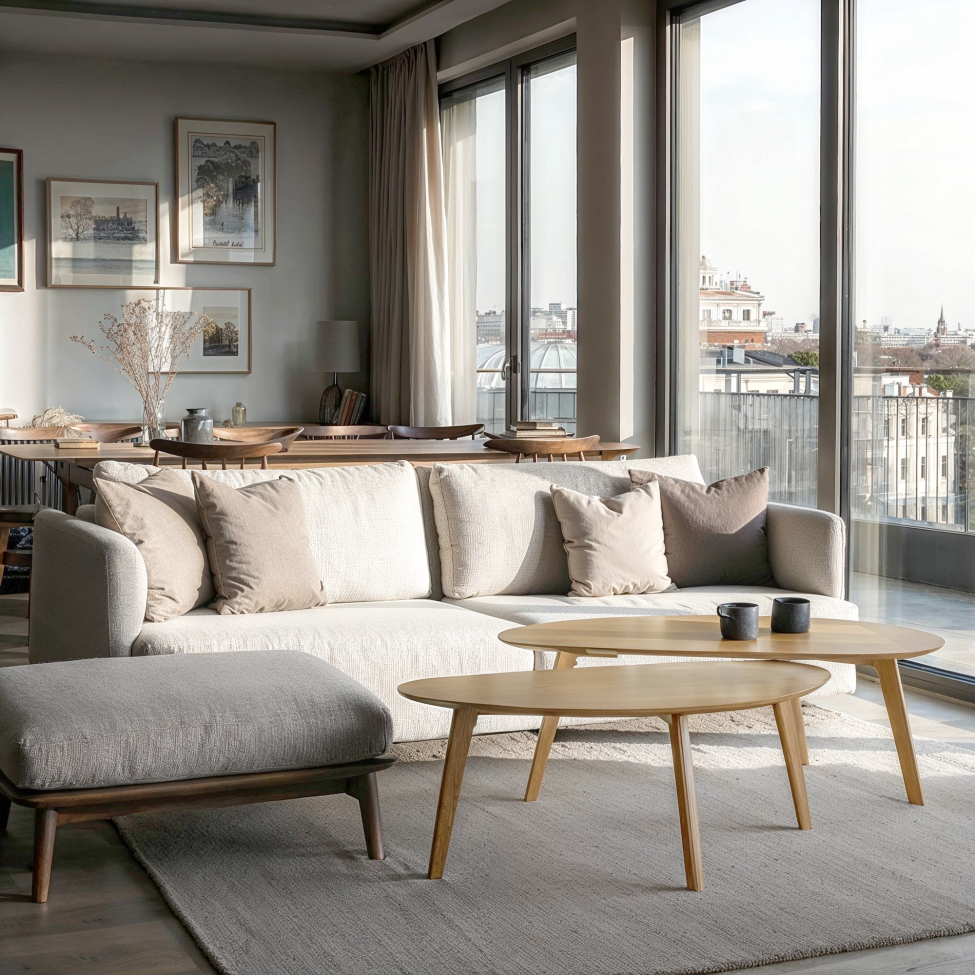 Tavolino da caffè 'Nagano' 2 pezzi - Rovere