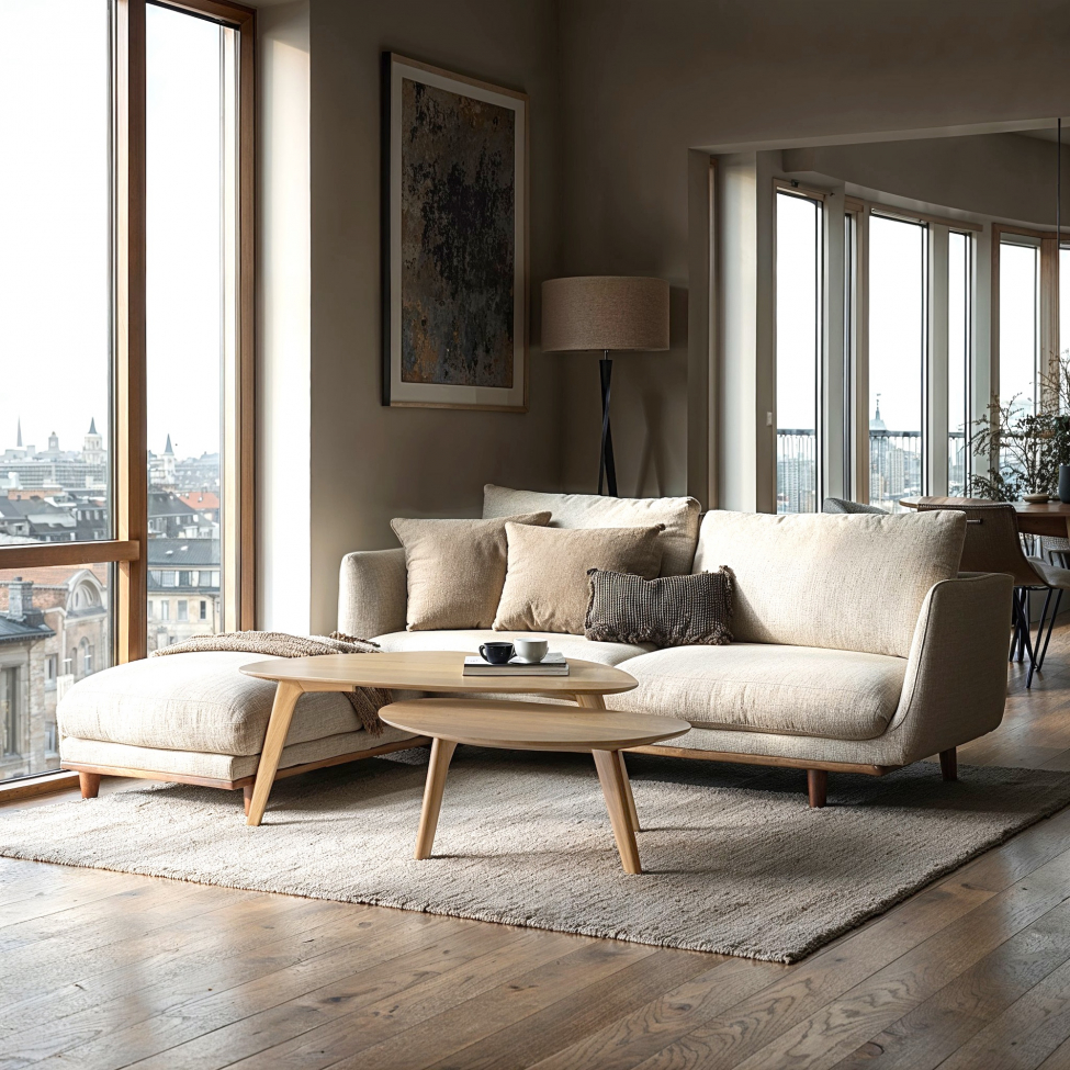 Tavolino da caffè 'Nagano' 2 pezzi - Rovere