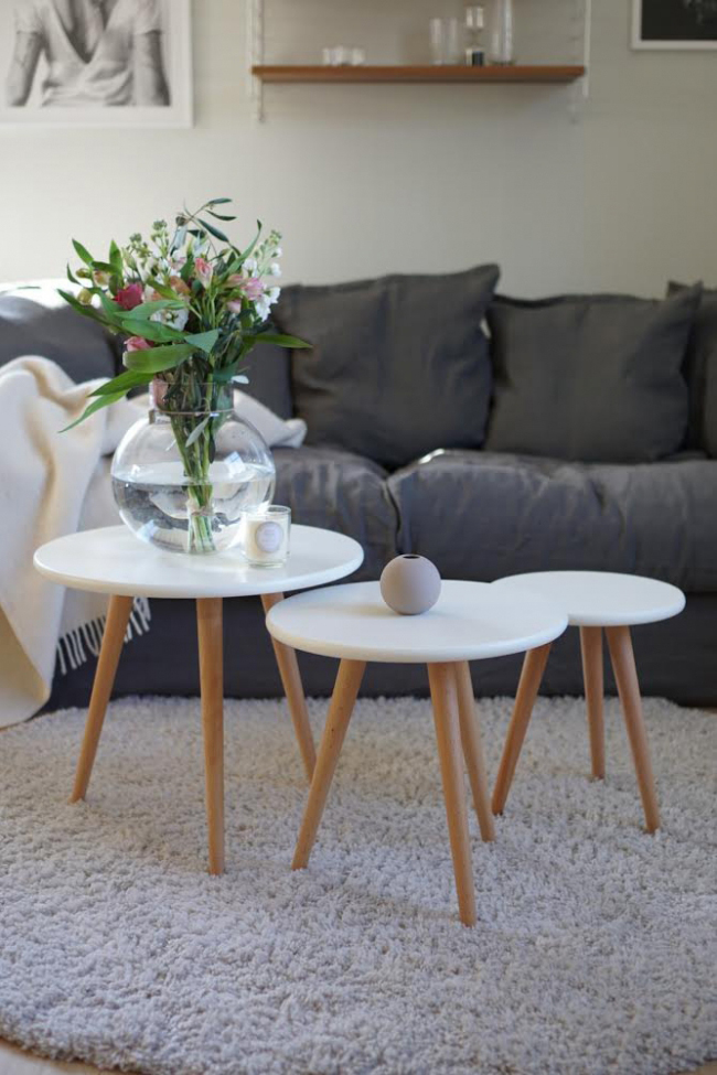 Tavolino 'Dalby' 3 pezzi - Bianco