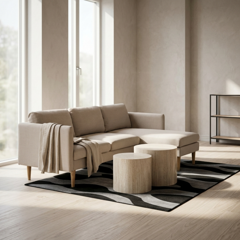 Tavolino 'Ponza' 2 pezzi - Beige