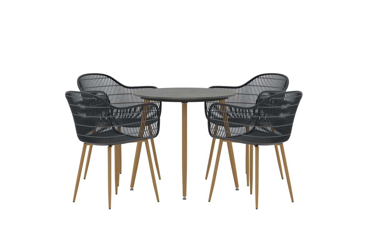 Set da pranzo 'Anafi' – grigio/nero