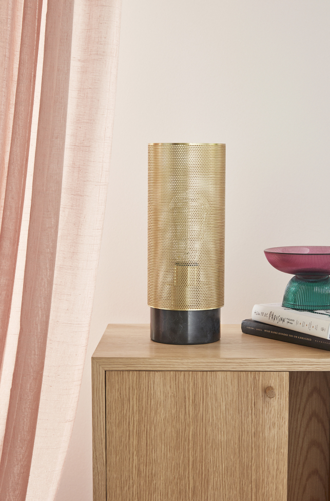 Lampada da tavolo 'Edge' - Nero/Ottone