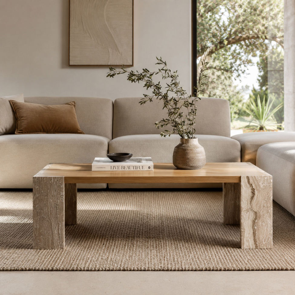 Tavolino da salotto 'Monte' 115x75cm - Naturale