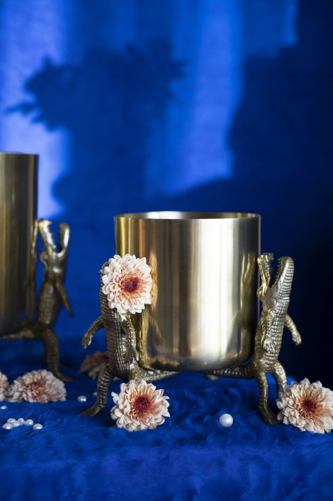 Vaso 'Crocodile' M - Ottone