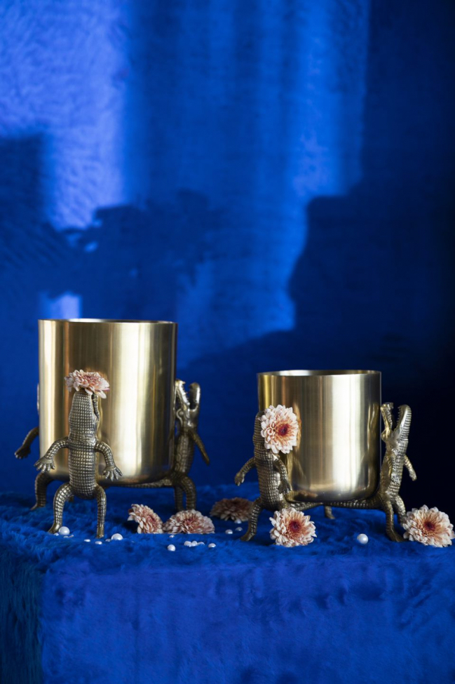 Vaso 'Crocodile' L - Ottone