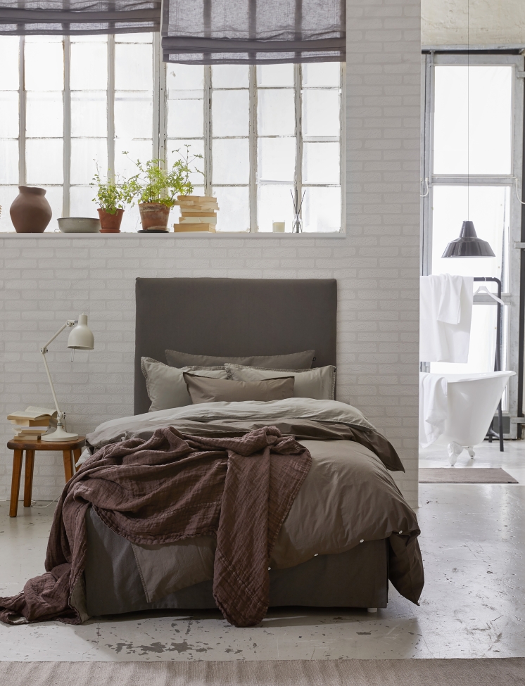 Gonna per letto 'Weeknight' 160x220x52 - Grigio scuro