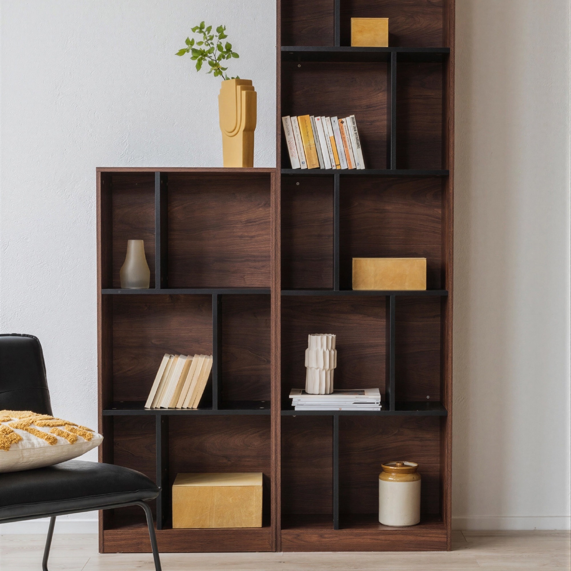 Libreria 'Colin' 60x129 - Noce/Nero