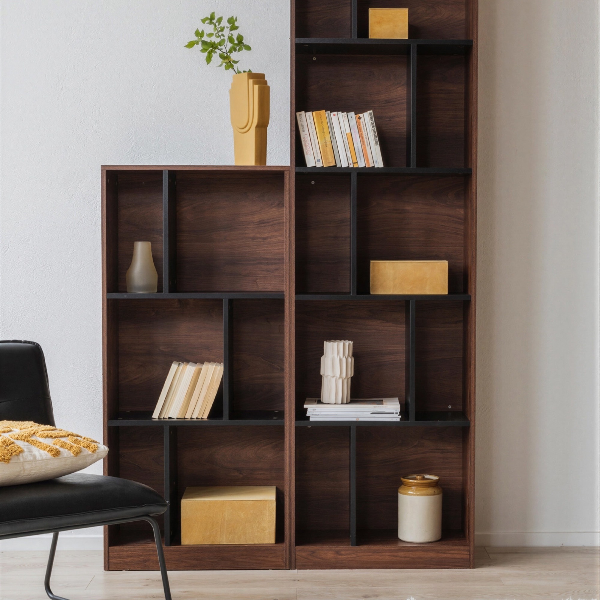 Libreria 'Colin' 60x210 - Noce/Nero