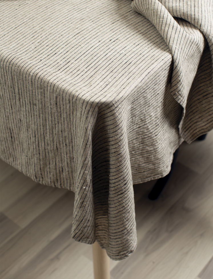 Tovaglia 'Linus' 145x250- Naturale/Nero