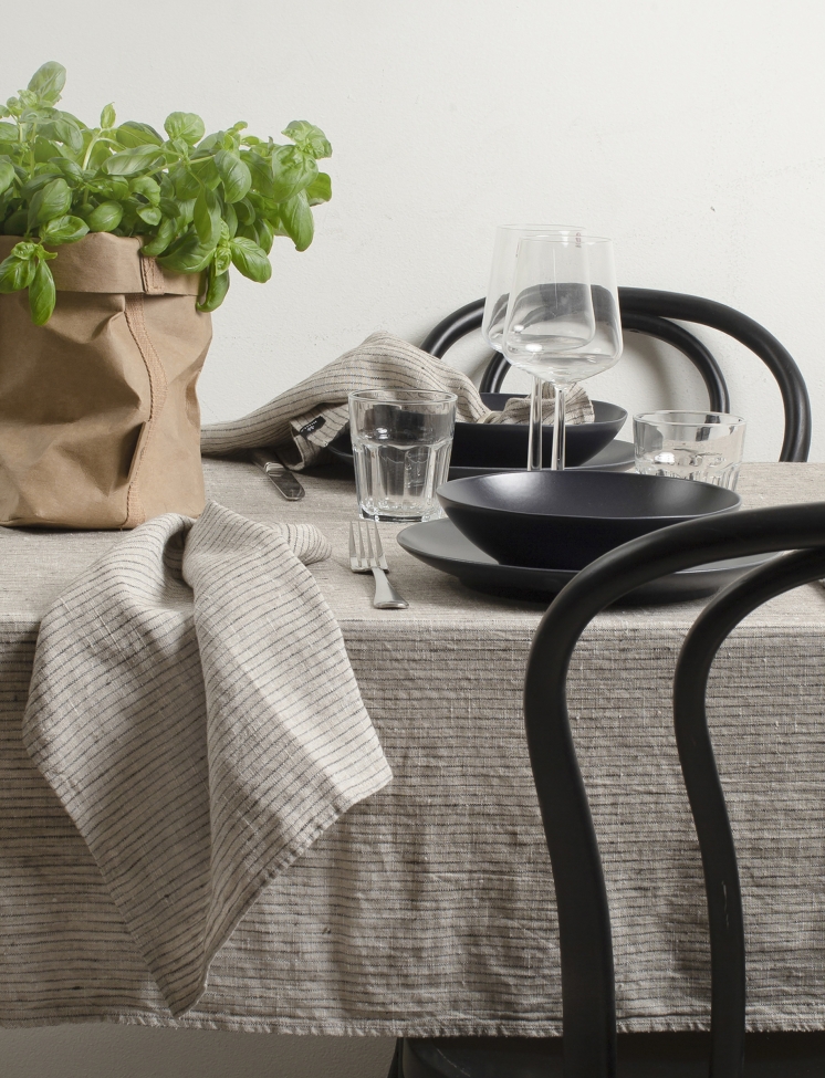 Servietta 'Linus' 45x45 - Naturale/Nero