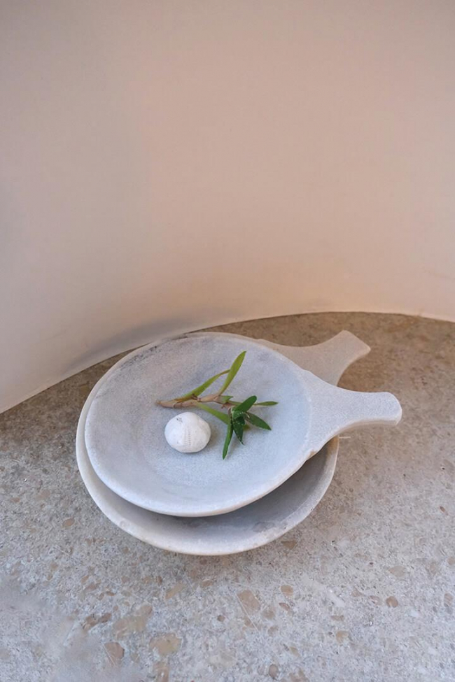 Ciotola con manico 'Ozan' - Marmo