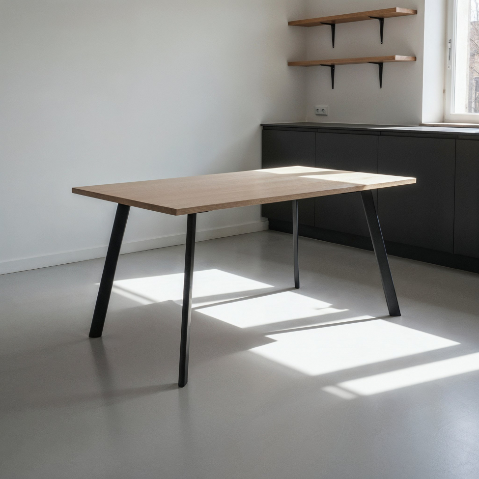 Tavolo da pranzo 'Klassisk' 140x80cm - Nero/Quercia