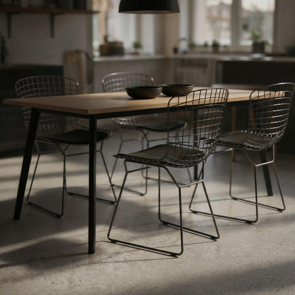 Tavolo da pranzo 'Klassisk' 140x80cm - Nero/Quercia