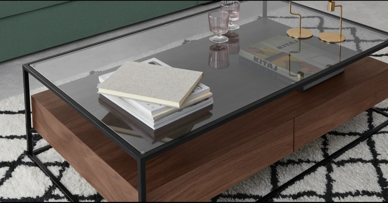 Tavolino 'Detroit' - Noce/Nero