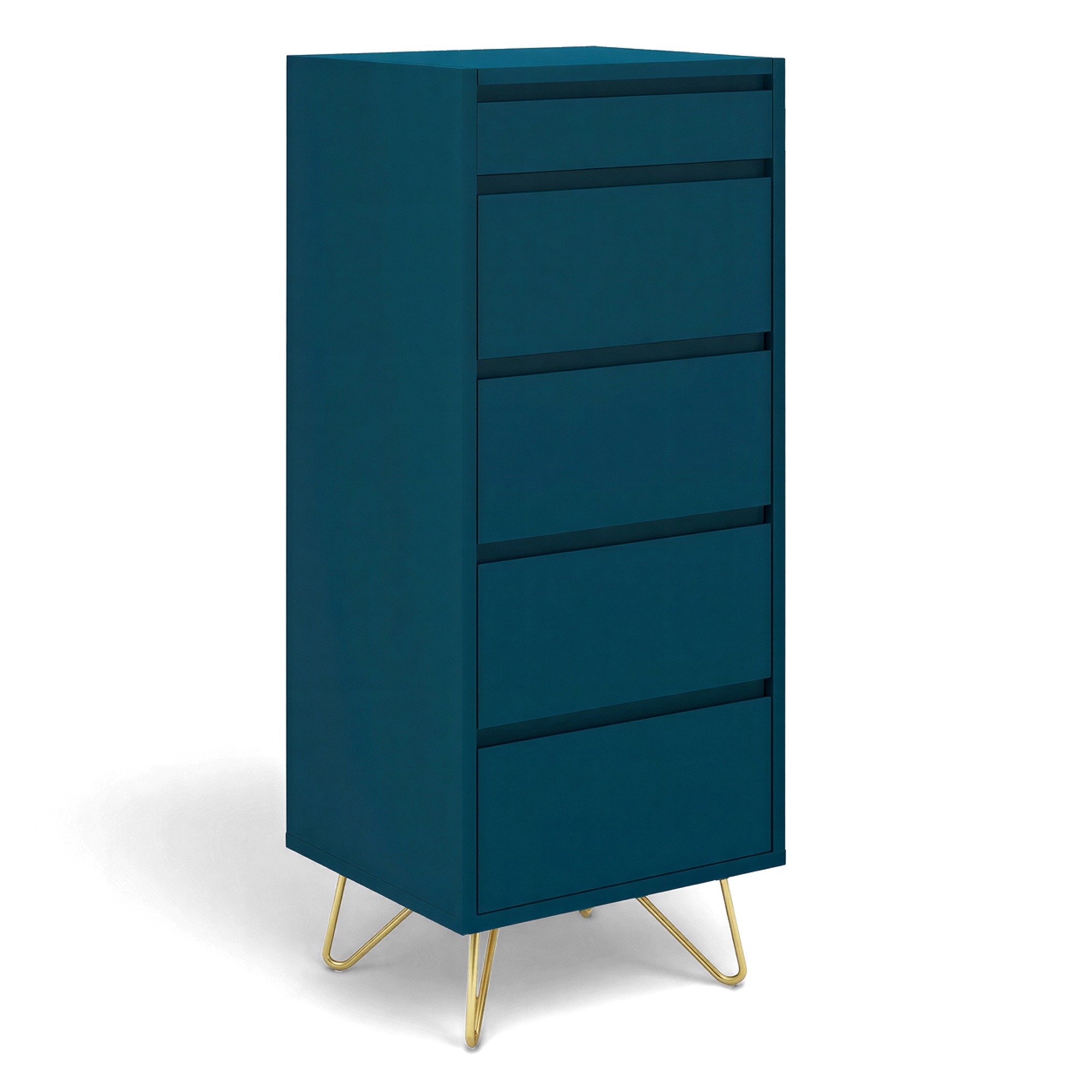 Cassettiera 'Elle' 45x110 - Turchese/Ottone