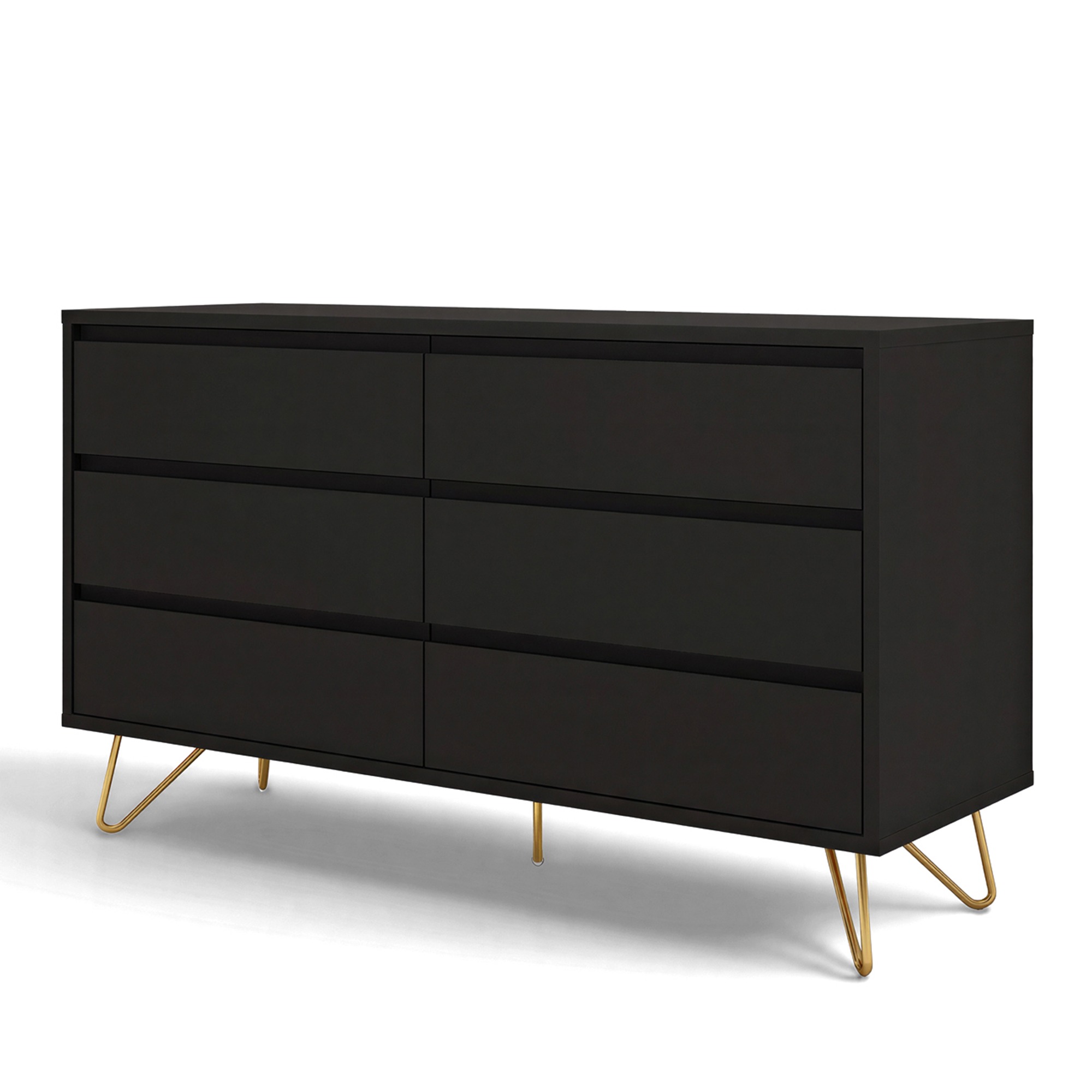Cassettiera 'Elle' 120x70 - Nero/Ottone