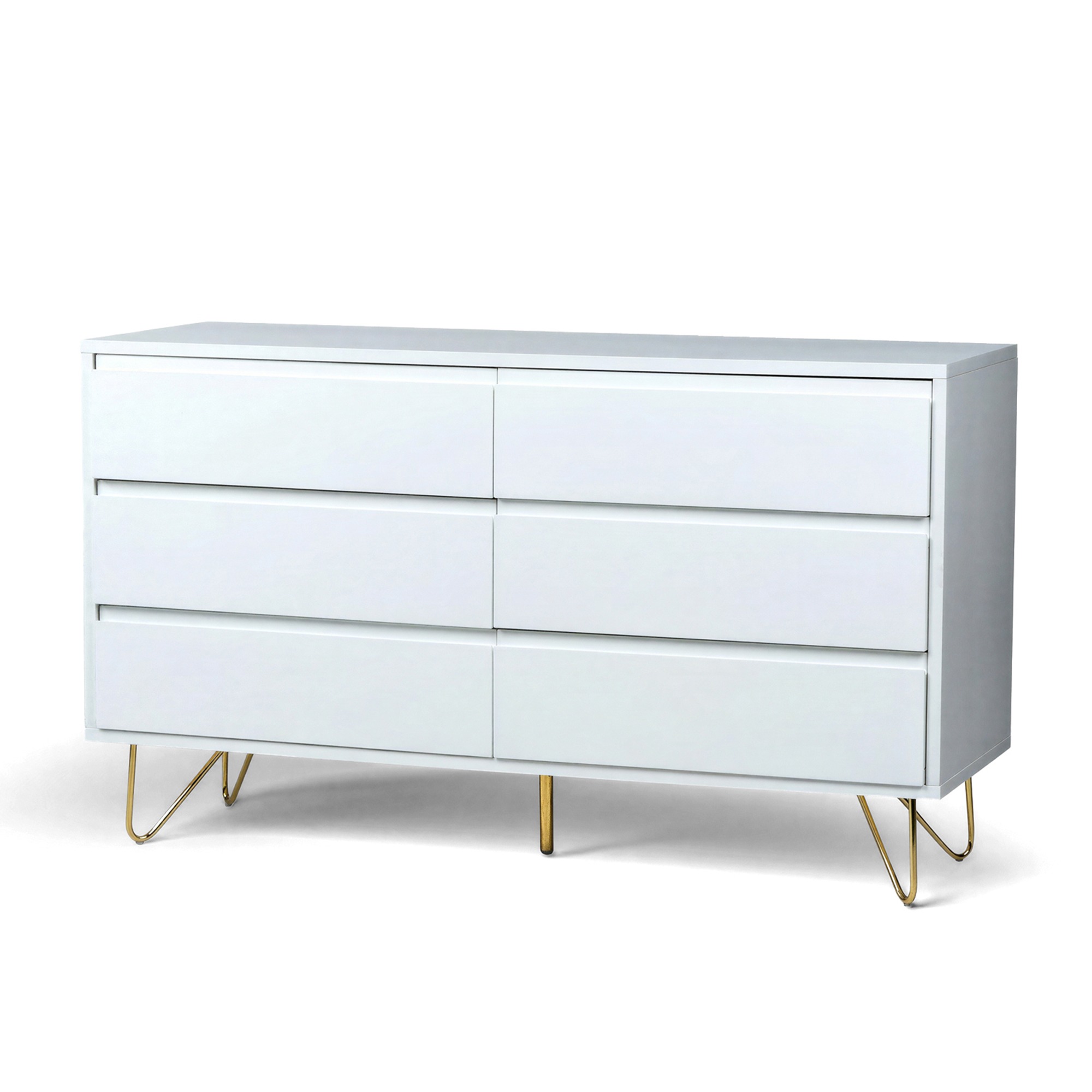 Cassettiera 'Elle' 120x70 - Bianco/Ottone