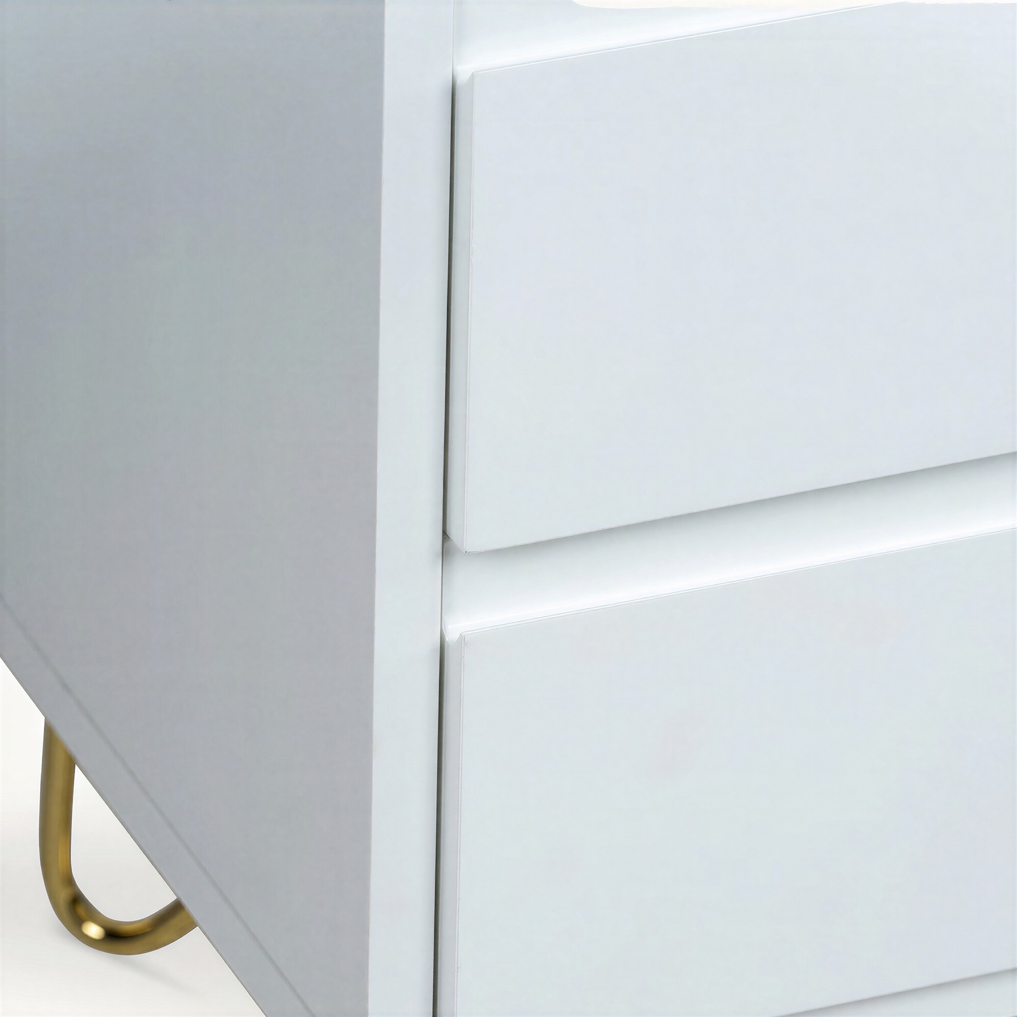 Comodino 'Elle' - Bianco/Ottone