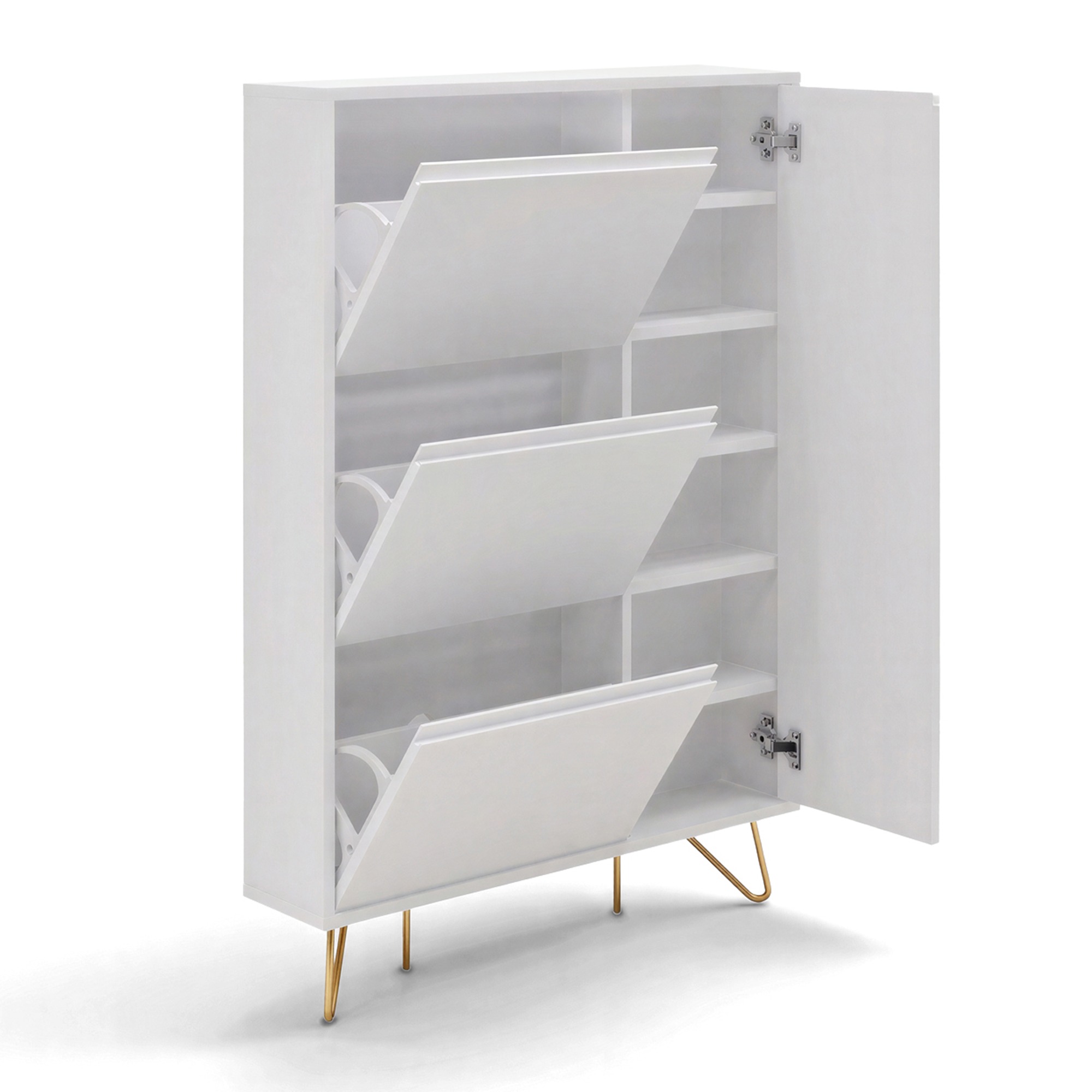 Scarpiera 'Elle' - Bianco/Ottone