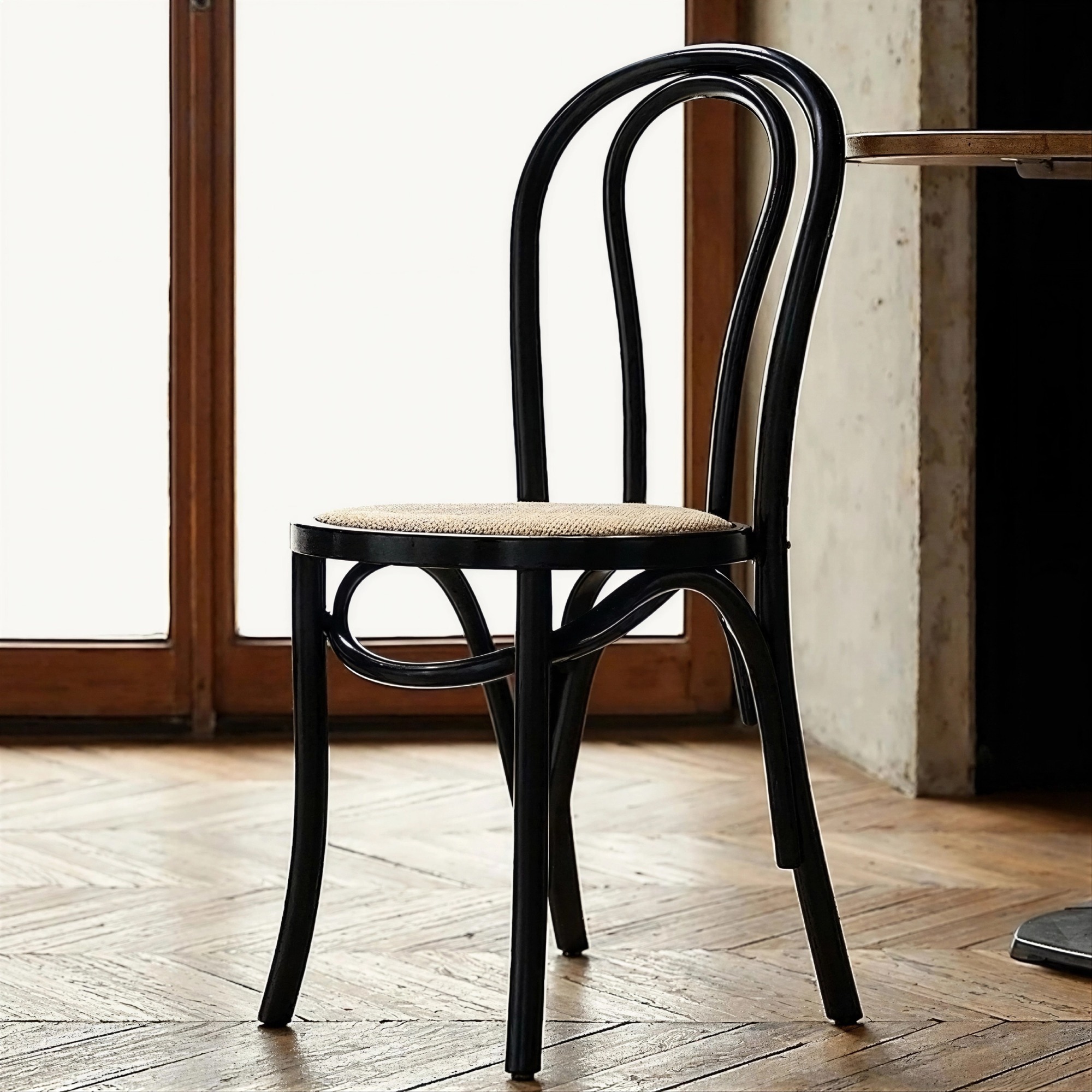 Sedia 'Bistro' - Rattan/Nero