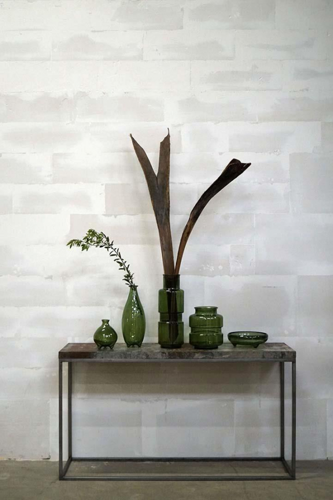 Vaso di vetro 'Clooney' - Verde oliva