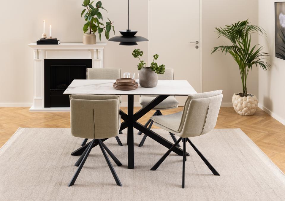 Tavolo da pranzo 'Heaven' 135x80cm - Bianco/Nero