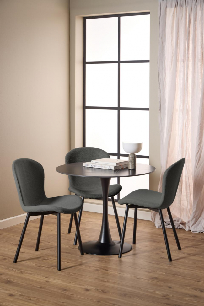 Tavolo da pranzo 'Malta' Rotondo 90x75cm - Nero