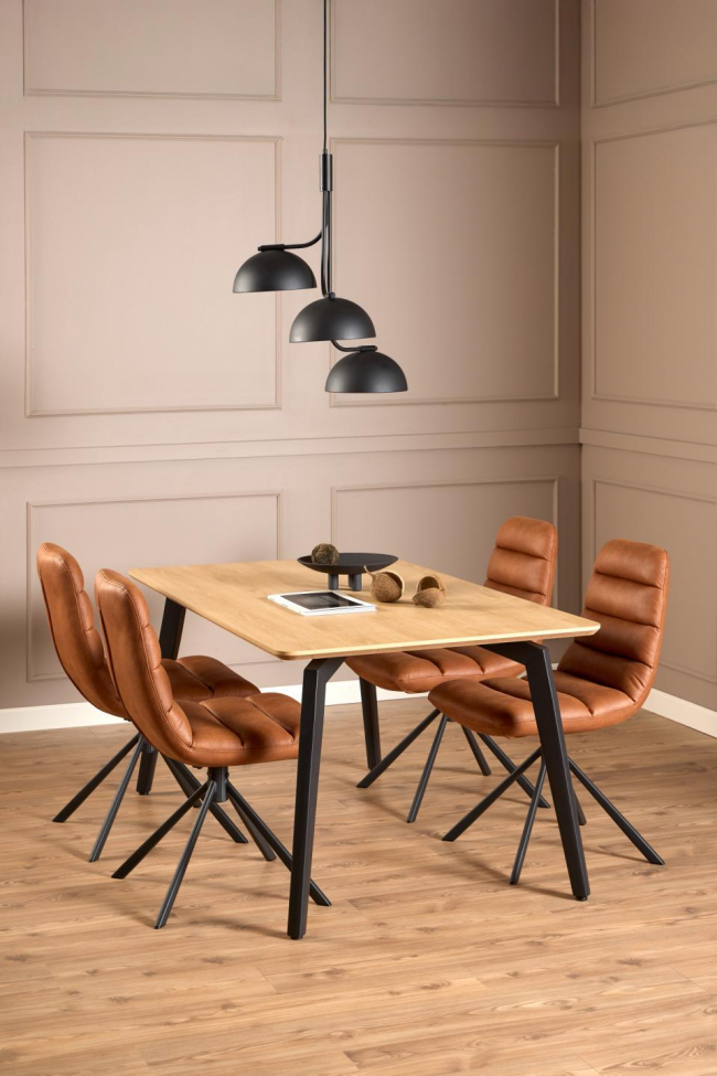 Tavolo da pranzo 'Cadiz' 160x90cm - Naturale/Nero