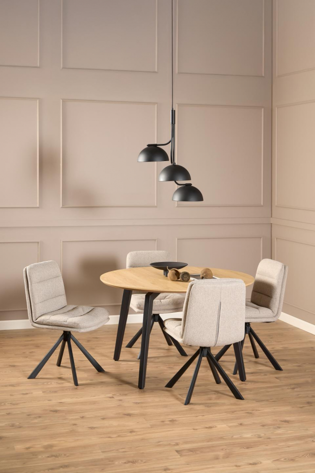 Tavolo da pranzo 'Cadiz' Rotondo 120x75cm - Naturale/Nero