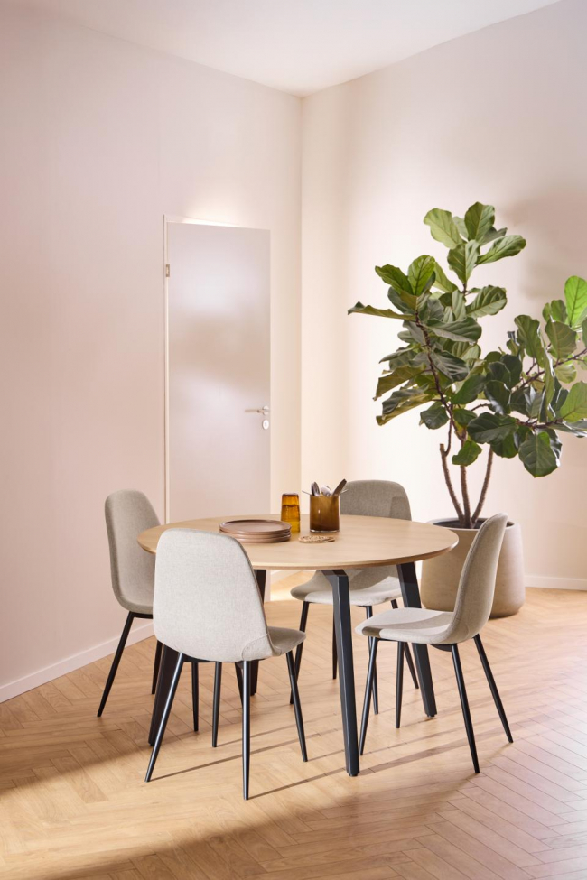 Tavolo da pranzo 'Cadiz' Rotondo 120x75cm - Naturale/Nero