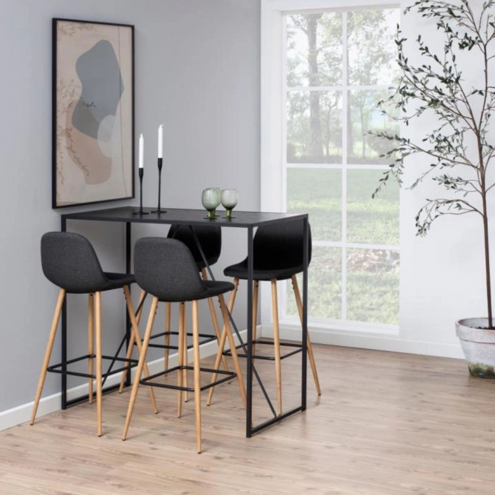 Sgabello da bar 'Soller' - Naturale/Grigio scuro