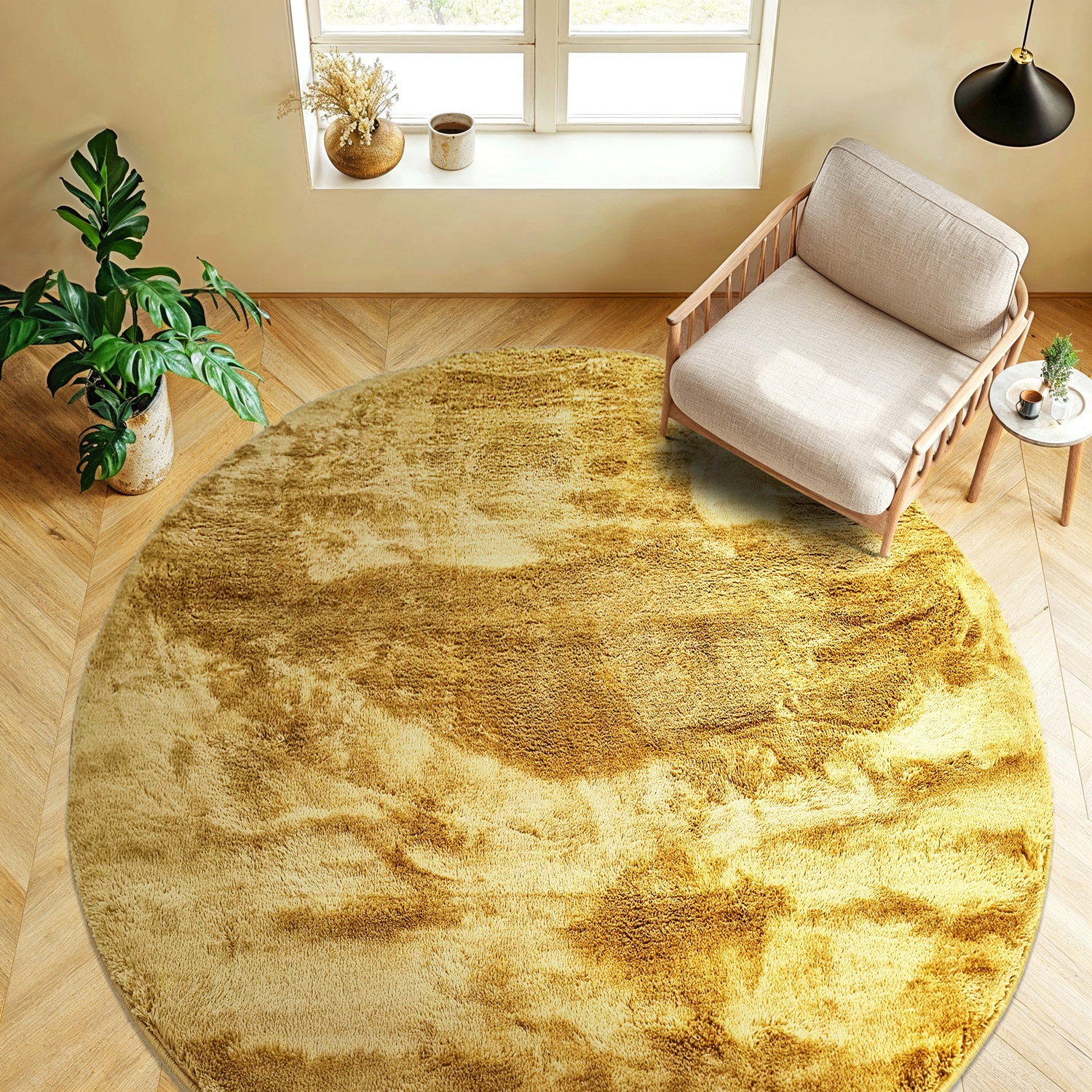 Tappeto rotondo 'Aranga Super Soft' - Arancione