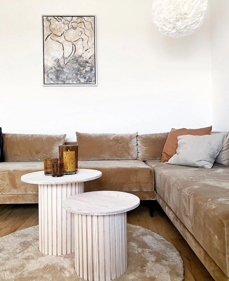 Tappeto rotondo 'Aranga Super Soft' - Beige