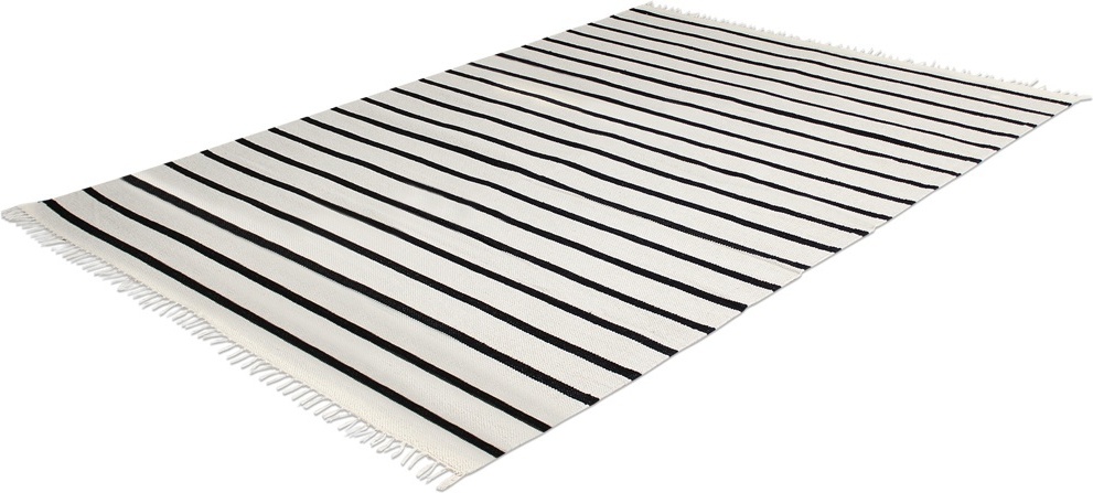 Tappeto in cotone 'Helle' - Bianco/Nero