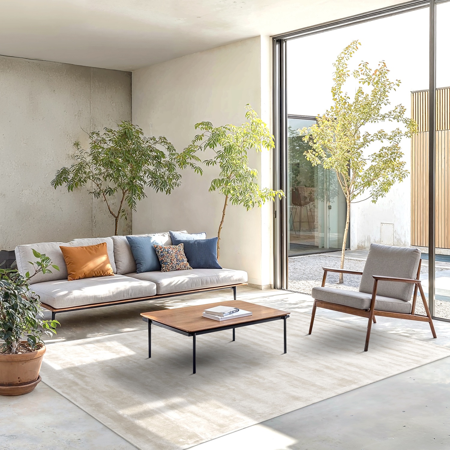 Tappeto in viscosa 'Jodhpur' - Beige chiaro