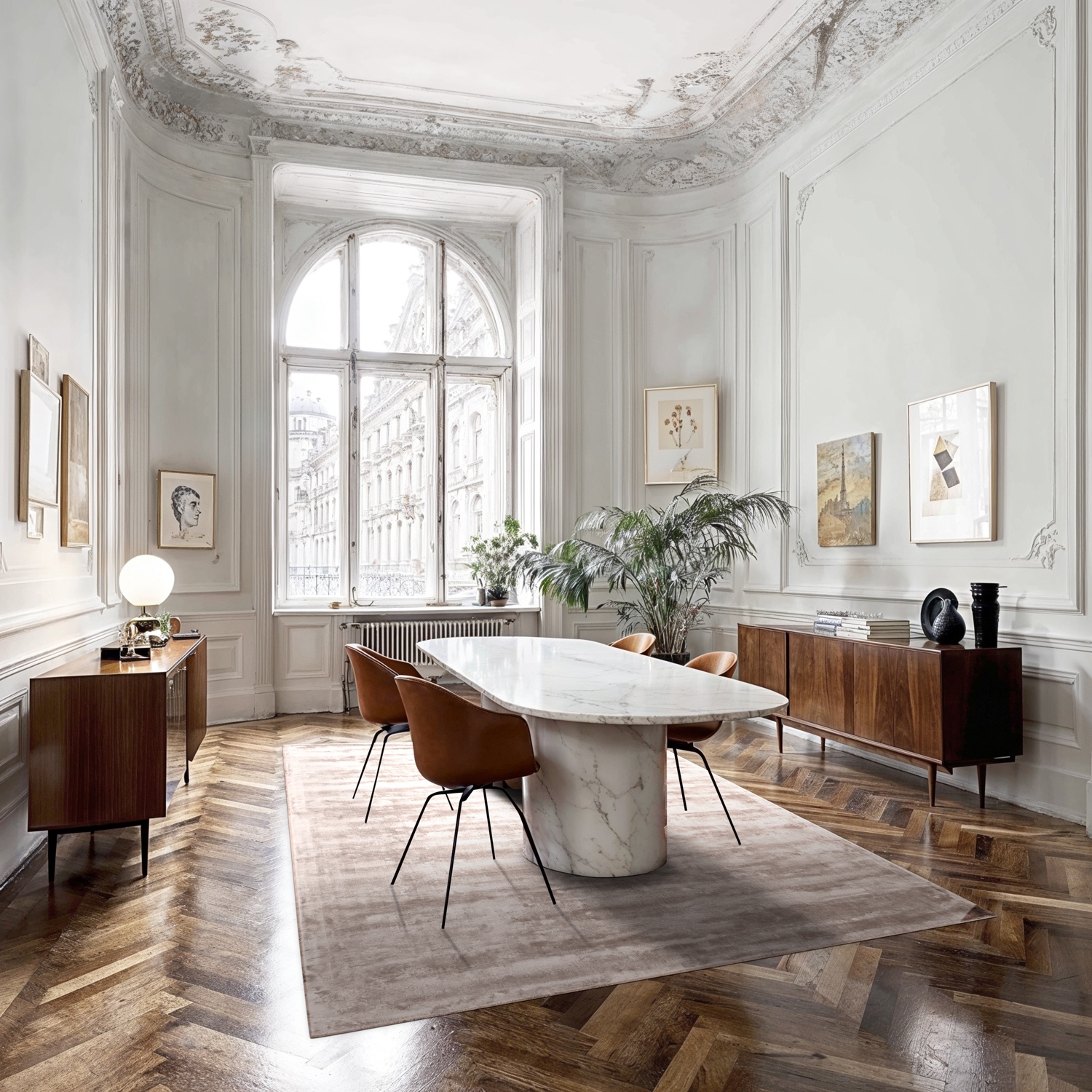 Tappeto in viscosa 'Jodhpur' - Grigio chiaro/Beige